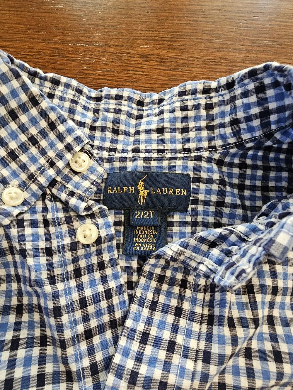 Ralph Lauren Boys Plaid Buttondown 2T